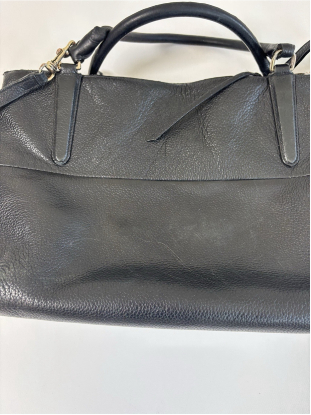 Coach Borough Leather shoulder Bag Black pebbled Leather large Tote Purse - Picture 13 of 14